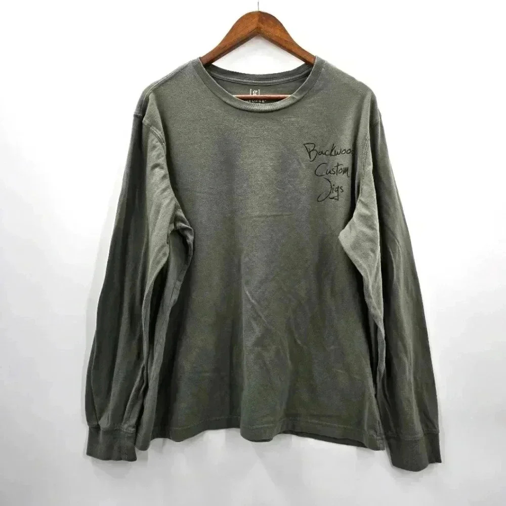 George Green Longsleeve Tshirt‎ Mens Rugged Western Casual Tee Plus 2XL